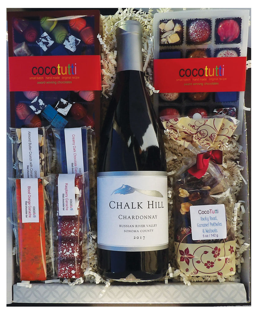 Wine box - Champagne, White or Red Wine with DOUBLE CHOCOLATE!