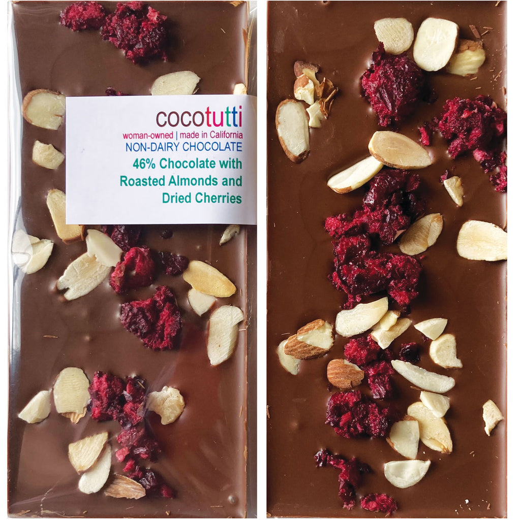 Tablet - VEGAN Milk Chocolate with Roasted Almonds and Dried Cherries